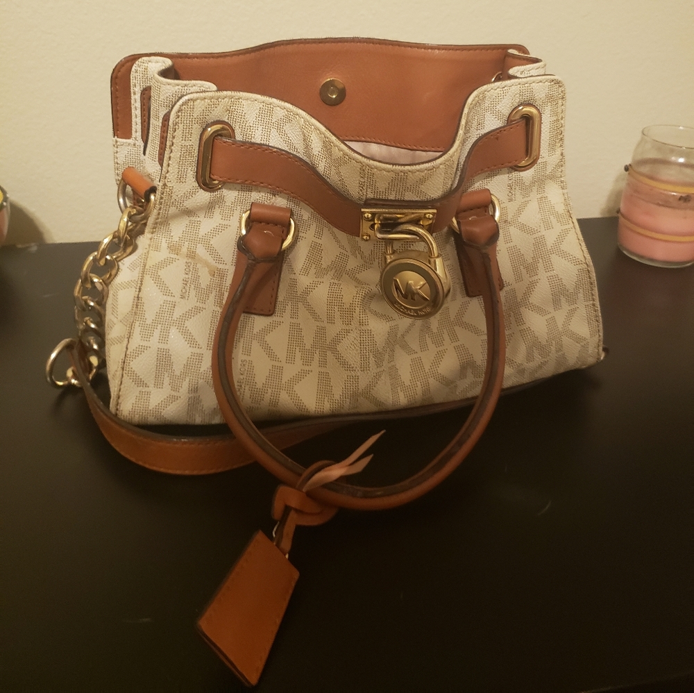 White/Brown Michael Kors bag